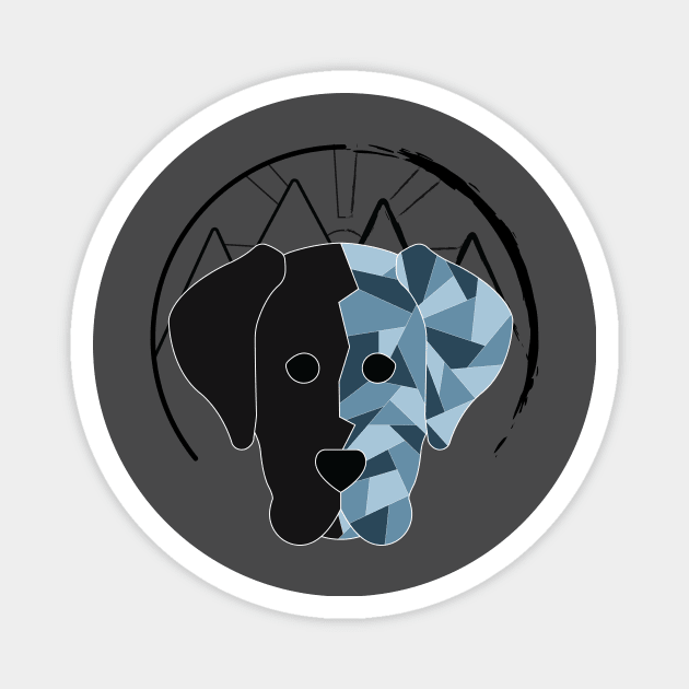 Geometric Black Lab Magnet by Kali Farnsworth